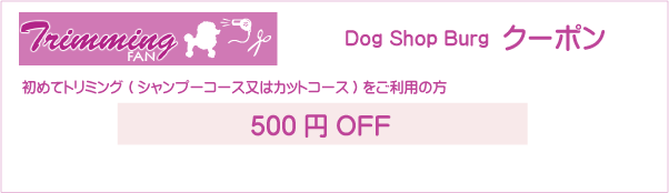 千葉県四街道市のDog Shop Burgのクーポン券