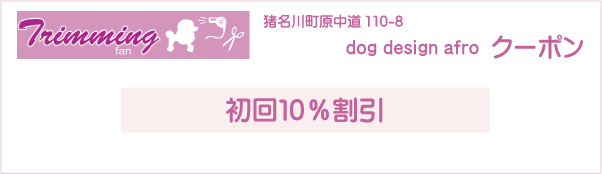 兵庫県川辺郡猪名川町のトリミングサロン dog design afroのクーポン券