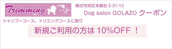神奈川県横浜市栄区のトリミングサロン Dog salon GOLAZO（ゴラッソ）のクーポン券