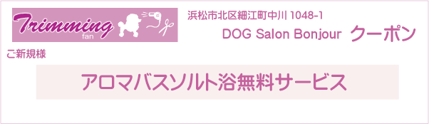 静岡県浜松市のDOG Salon Bonjourのクーポン券