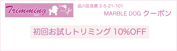 東京都品川区のトリミングサロン MARBLE DOGのクーポン券